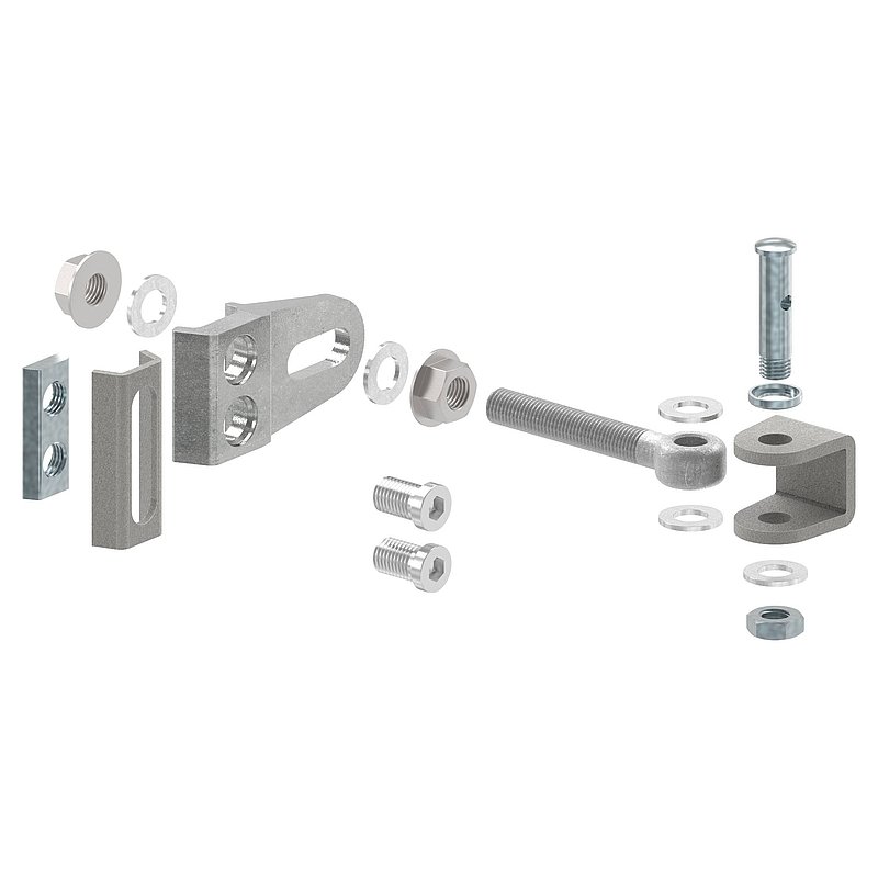 Door hinge M16, 4-way adjustable, 180°