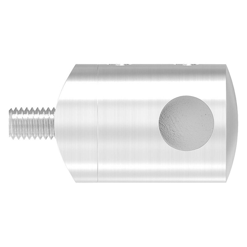 Querstabhalter für 33,7mm Rohr, Sackloch rechts 10,2mm, V2A