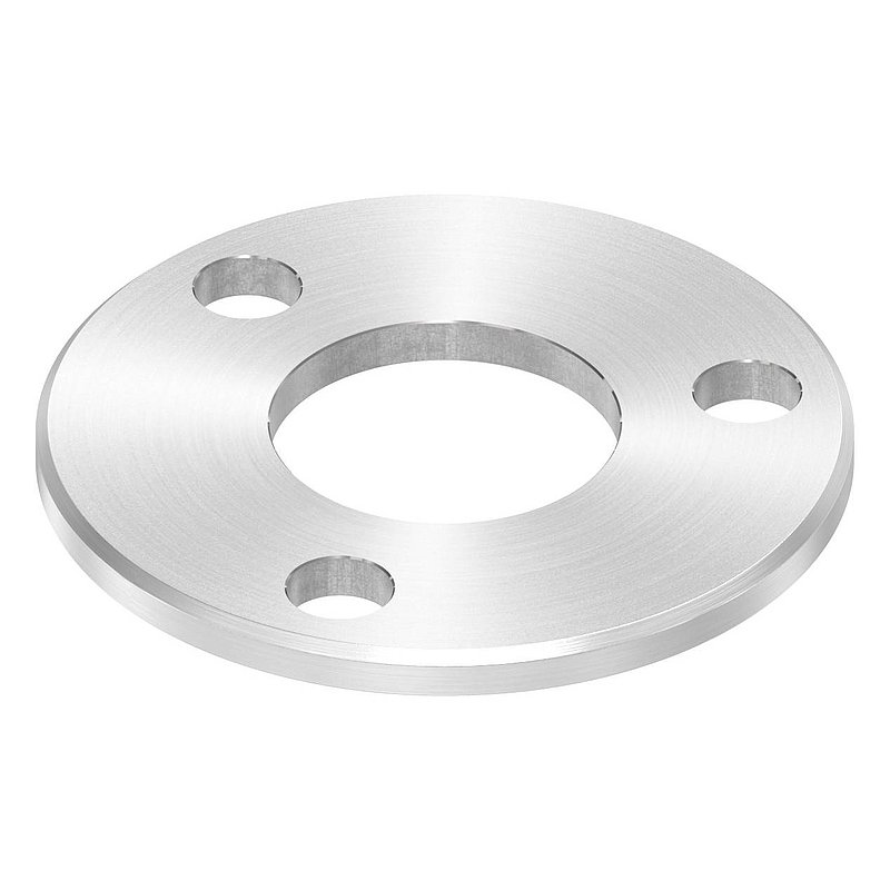 Plaque d'ancrage Ø 100x6mm, avec ponçage circulaire et chanfrein, V2A