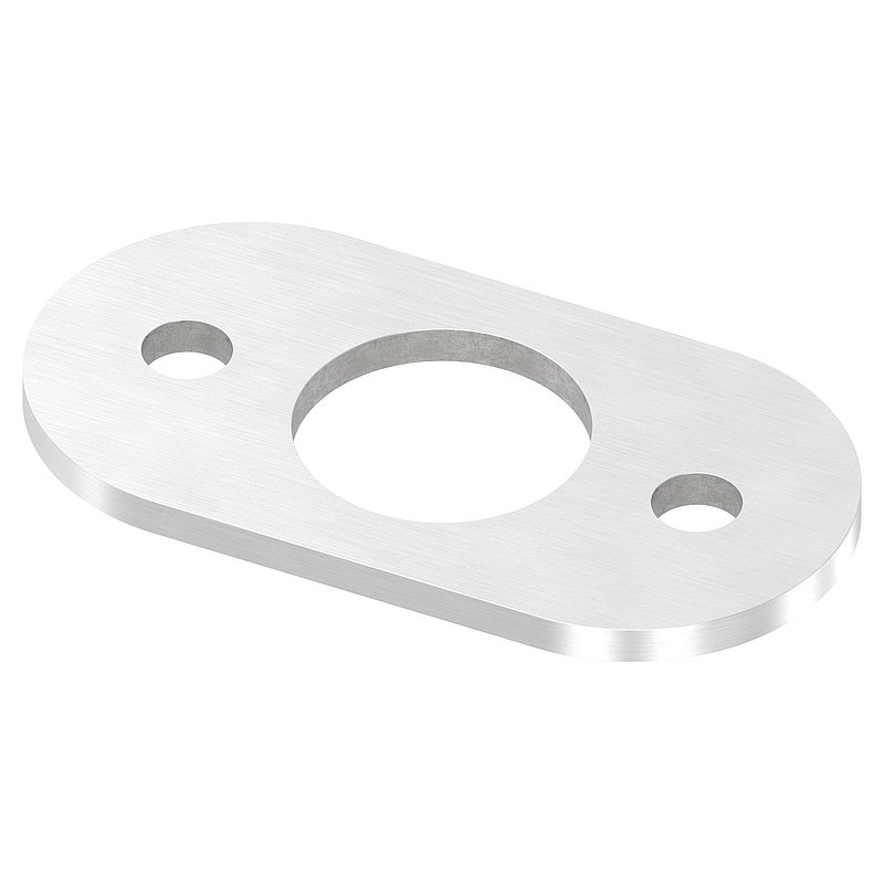 Plaque d'ancrage, 125x65x6mm, avec ponçage longitudinal, V2A