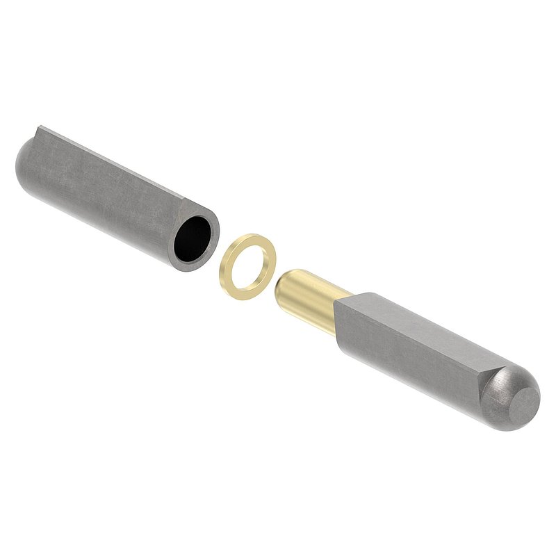 weld-on wire with brassring and pin, length 120mm