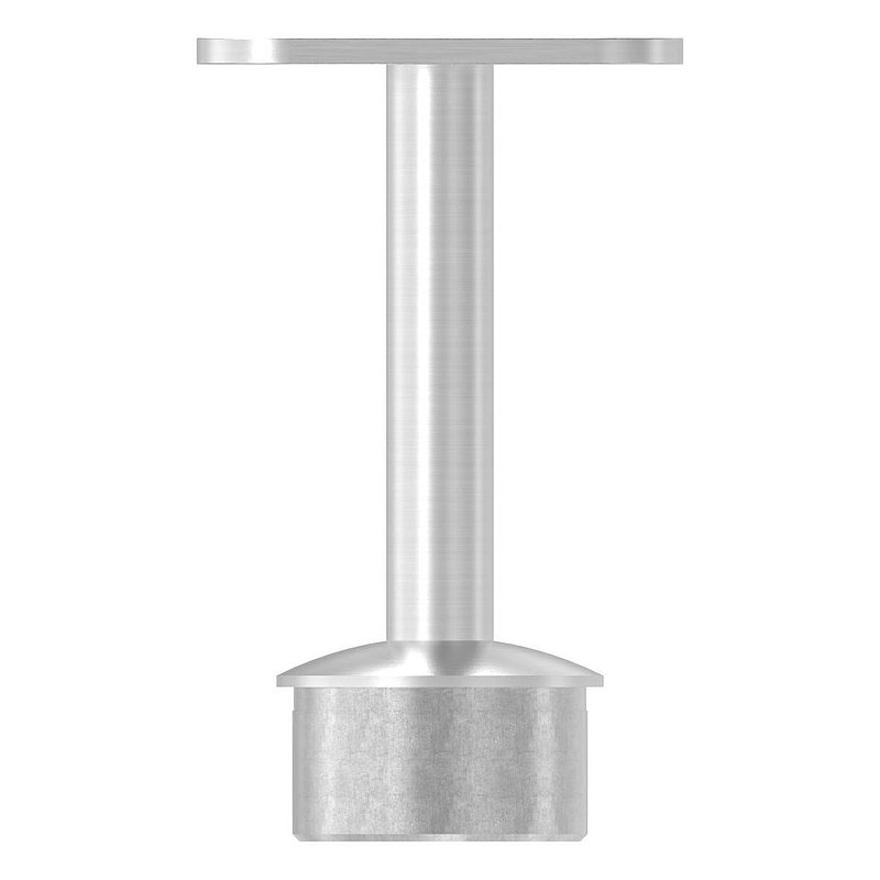 Tube end plug for tube 42.4x2.0mm, handrail connection plate: flat, AISI304