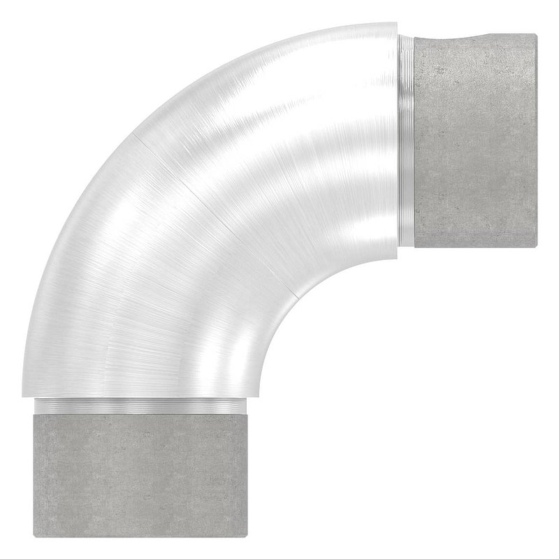 Adjustable tube bend, hollow for cable entry, for 42.4x2.0mm, AISI304