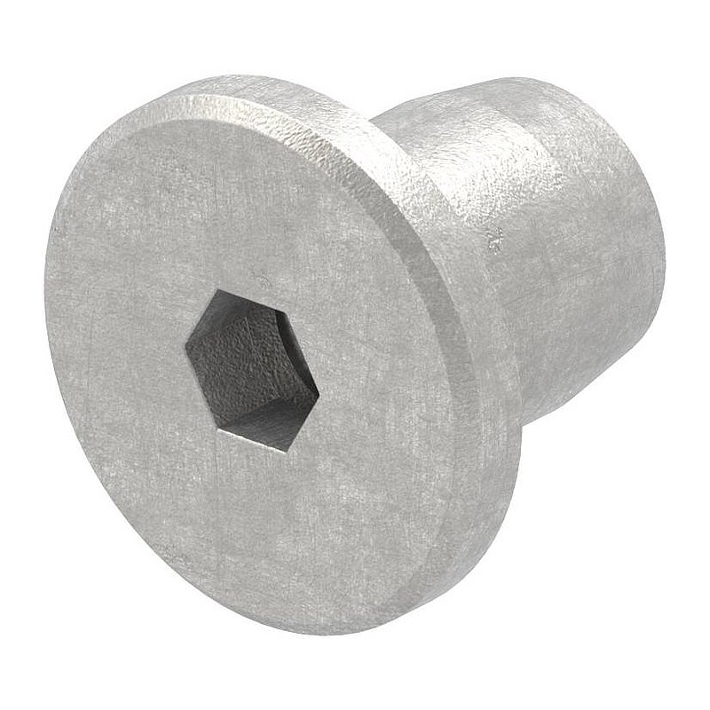 Hülsenmutter mit Flachkopf und ISK, M6, V2A