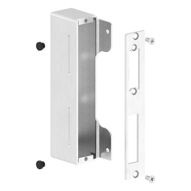 Stainless steel counter case, angular, for spacing 72mm, for welding, 30mm, AISI304