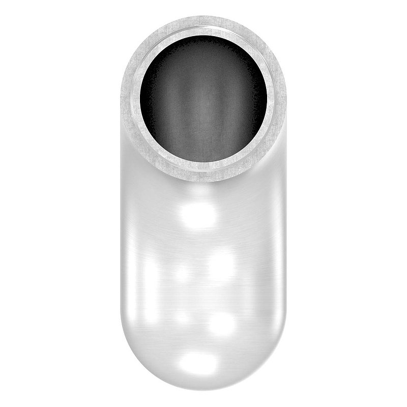 Endbogen 90° halbrund, für Rohr 33,7x2,0mm, V2A