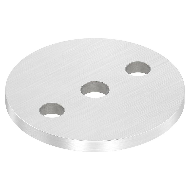 Anchor plate Ø 80x6mm, with longitudinal grinding, AISI304