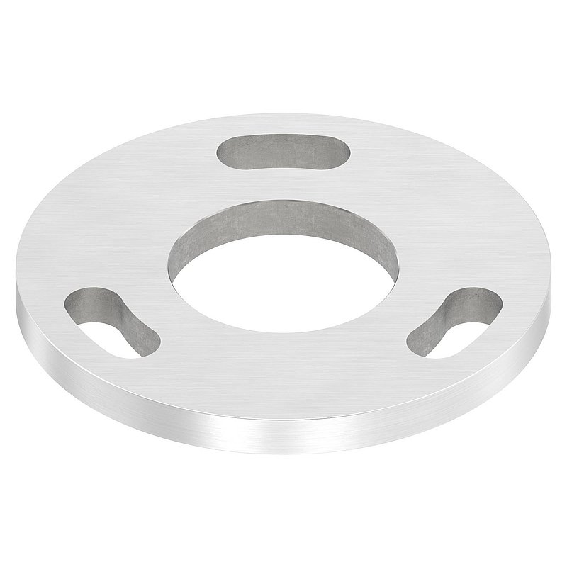 Plaque d'ancrage Ø 100x8mm, avec ponçage longitudinal, V2A