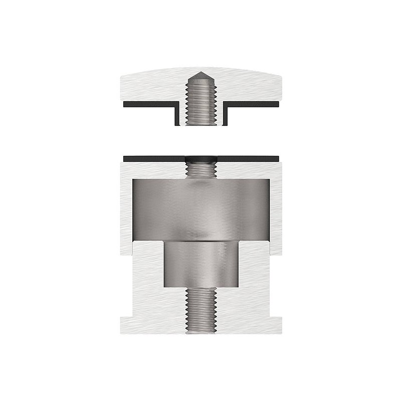 Point de fixation 52mm, plat, réglable, V2A