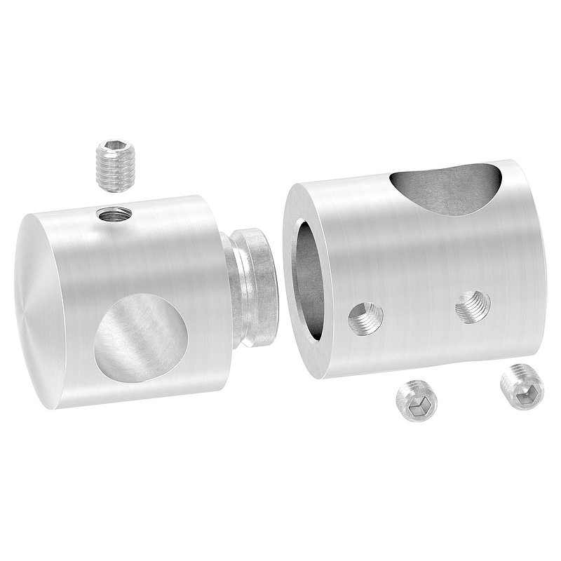 Doppelquerstabhalter mit 16,2 und 12,2mm Bohrung, V2A