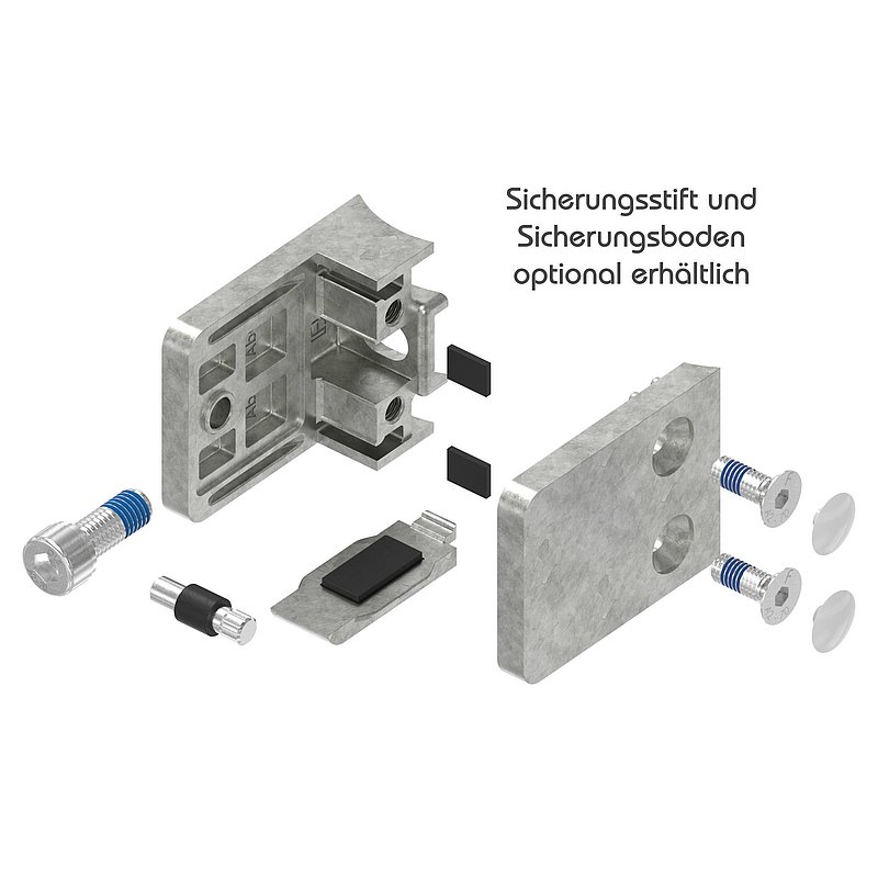 Glasklemme Mod. 36, Anschluss: 48,3mm, in Zink roh