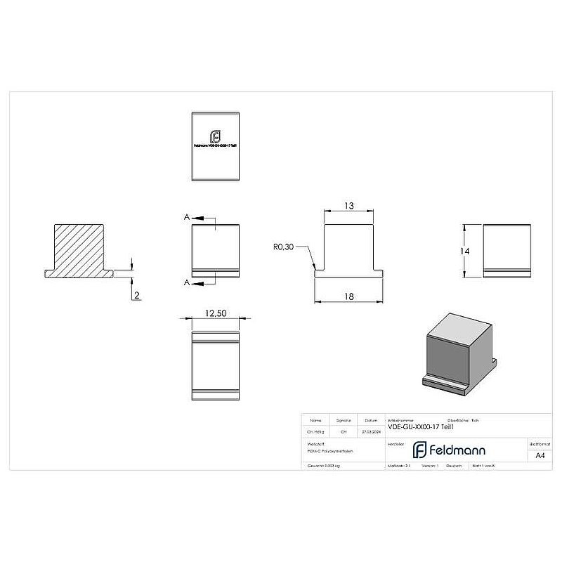Mounting set glass 17.52mm eleganza canopy, for L: 6000mm