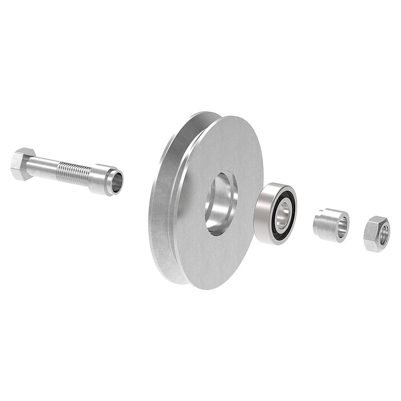 Schiebetorrolle mit V-Rille