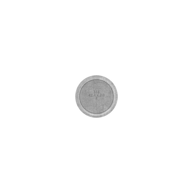 Rohrabschlussstopfen mit Stift für Rohr 42,4x2,0mm, V4A