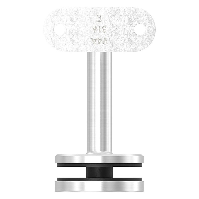 Handlaufhalter für Glas, Handlaufanschlussplatte flach, V4A