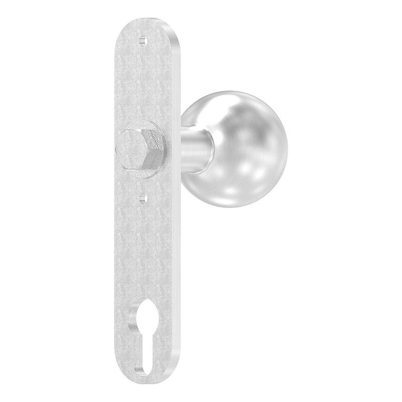 Door knob, Ø 50mm, with long backplate, AISI304