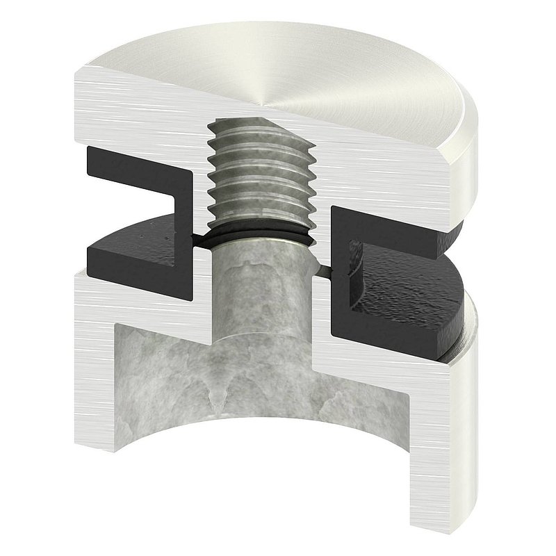 Glass point holder 30mm, connection: flat, VA effect