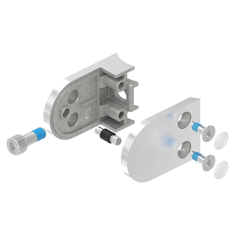 Glass clamp Mod. 32, connection: 42.4mm, AISI304