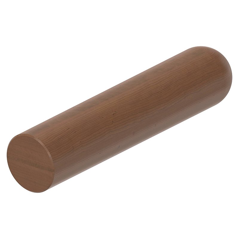 main courante en bois acajou Ø 42mm, longueur 200mm, laquée
