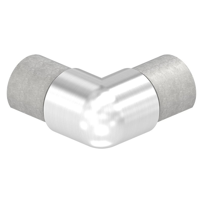 Corner connector for LED slotted tube 42.4mm, AISI304
