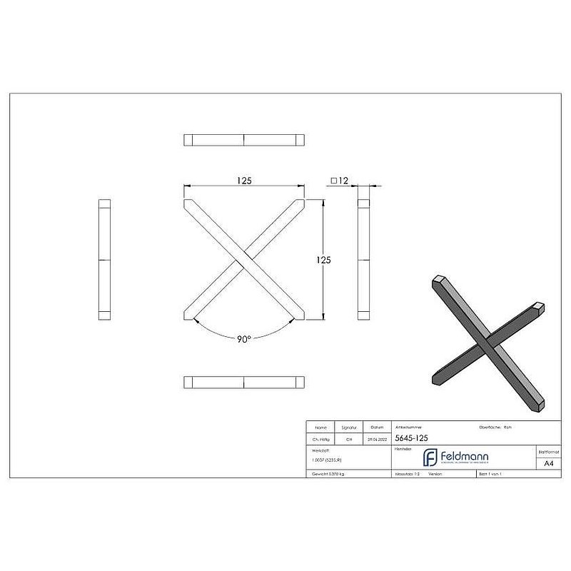 Croix 12x12mm, 125x125mm
