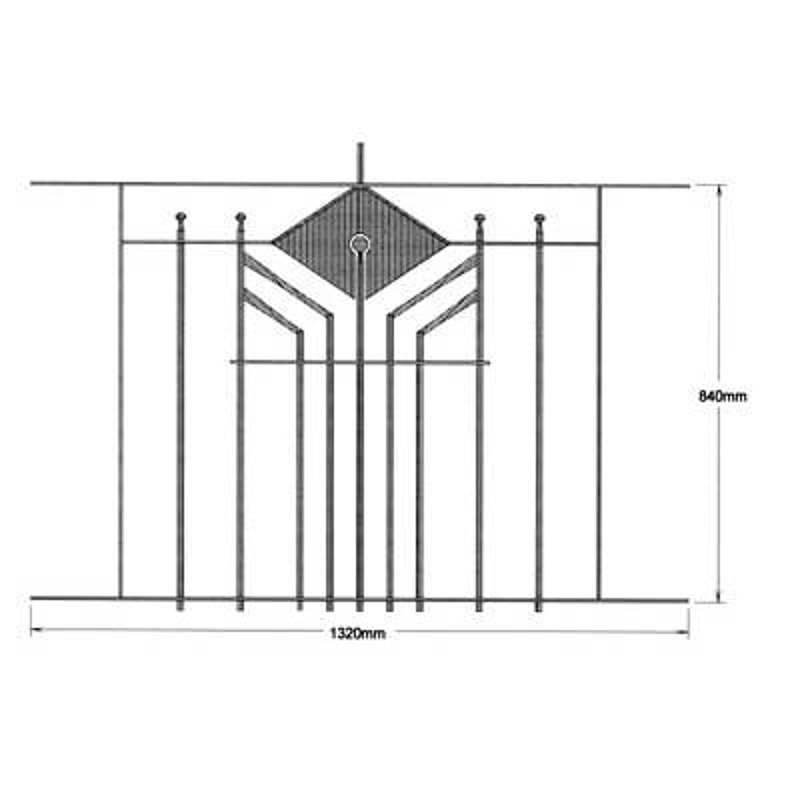 Remplissage de garde corps court, 1320x840mm