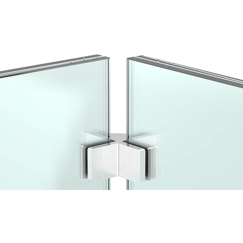 90° glass leveller for all-glass railings, for glass 12.76 - 13.52 mm