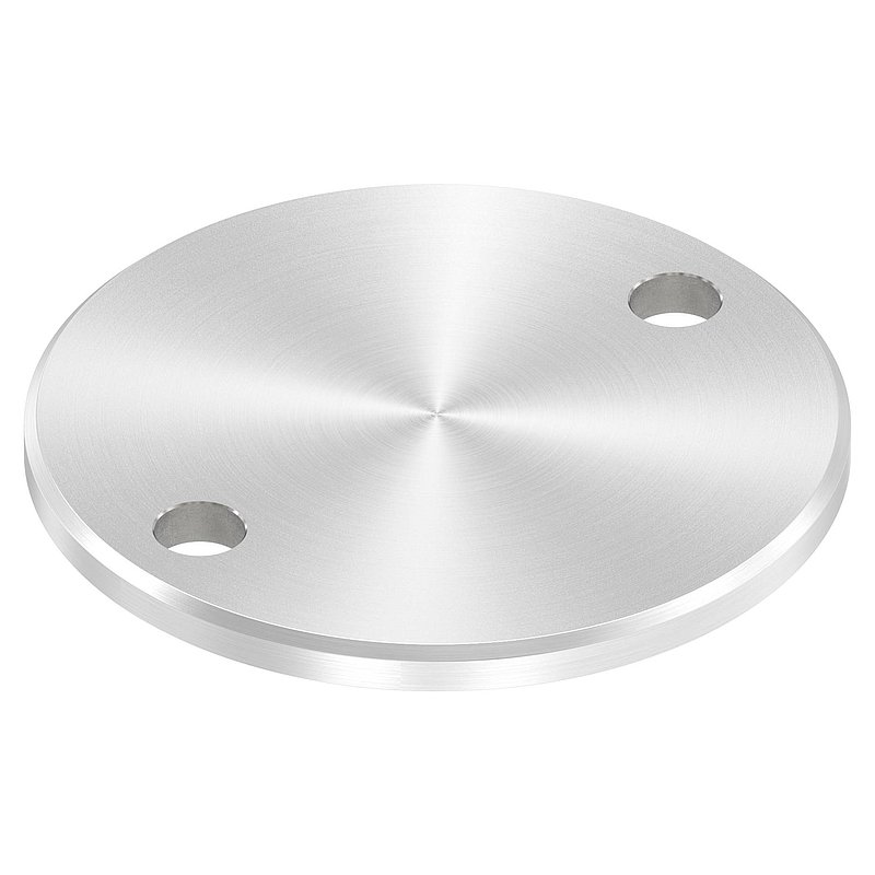 Plaque d'ancrage Ø 100x6mm, avec ponçage circulaire et chanfrein, V2A