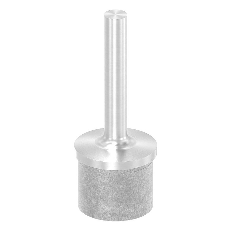 Rohrabschlussstopfen mit Stift Ø 12mm für Rohr 42,4x2,0mm, V2A