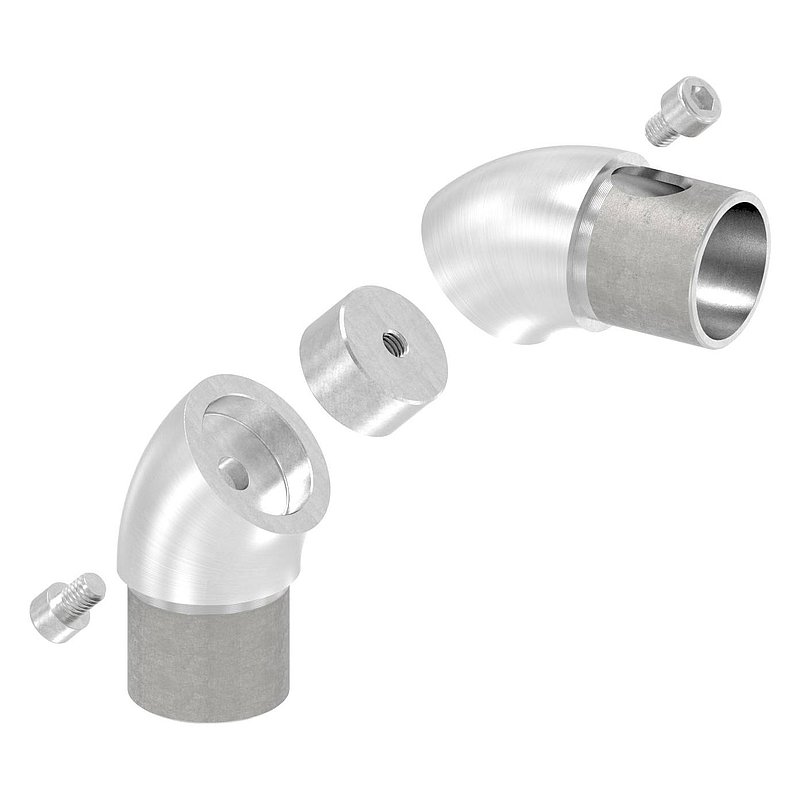 Tube coudé à 90°, réglable, pour tube Ø 33,7x2,0mm, V2A