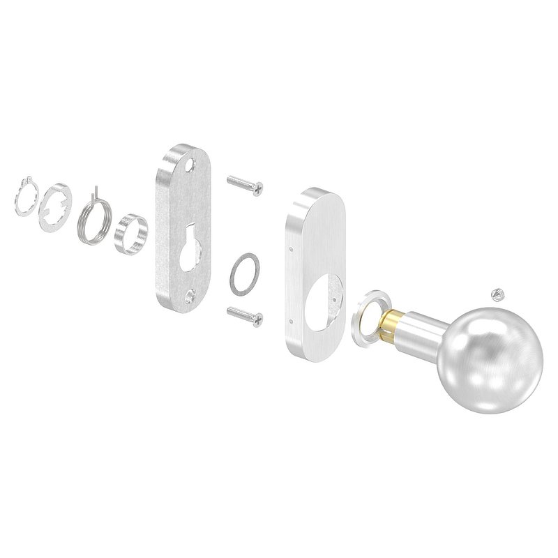 Drückerknopf, Ø 50mm, drehbar, V2A
