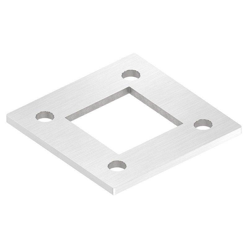 Anchor plate, 120x120x6mm, with longitudinal grinding, AISI304