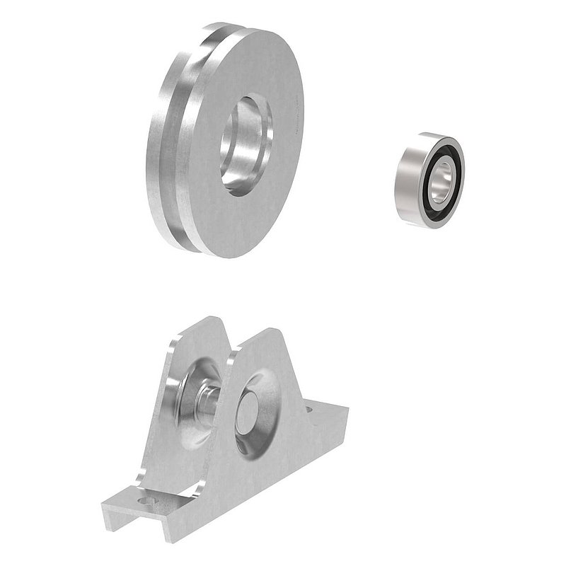 Galet pour porte coulissante avec rainure en U