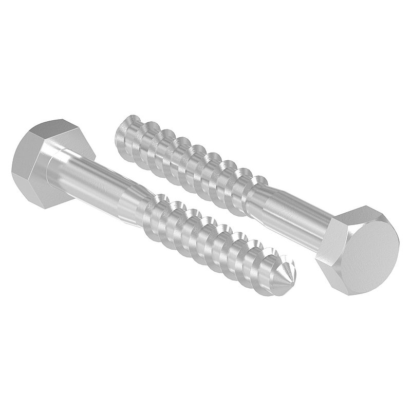 Sechskant-Holzschraube 10x60, DIN 571, V2A