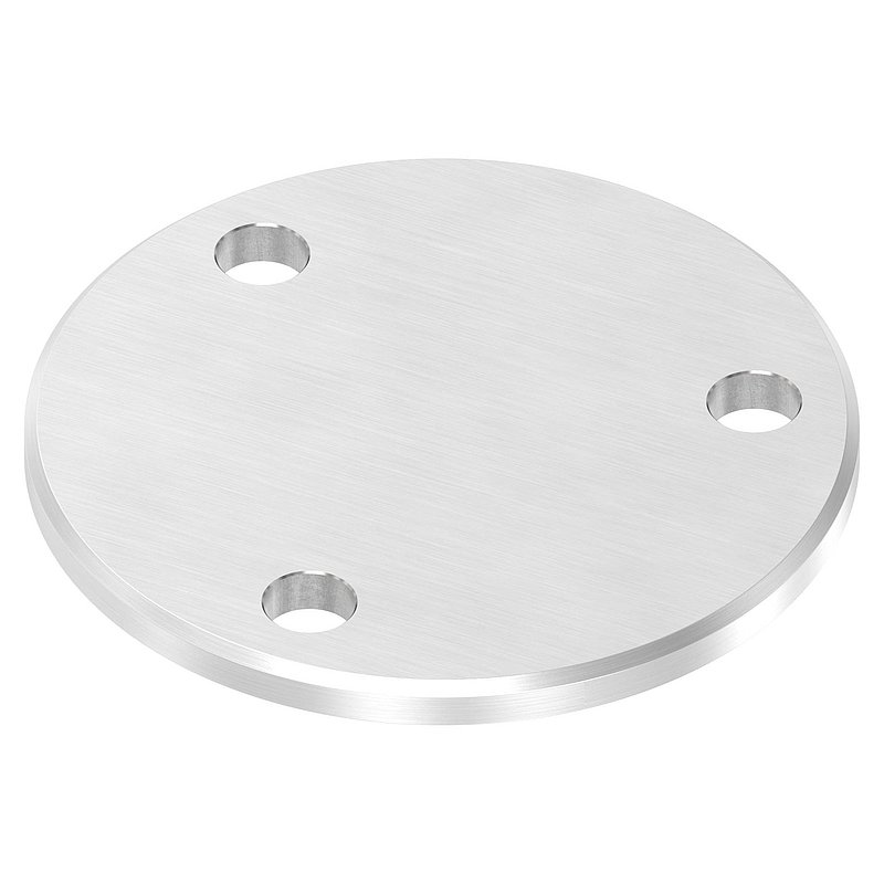 Anchor plate Ø 100x6mm, with longitudinal grinding and chamfer, AISI304