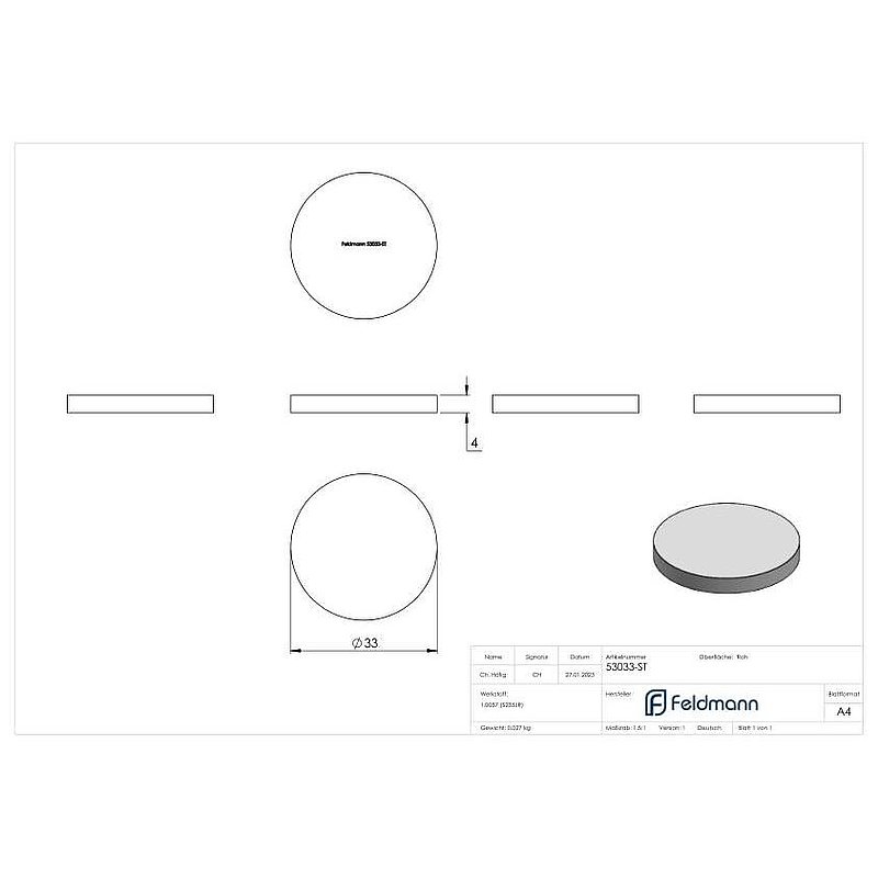 Ronde 33x4mm