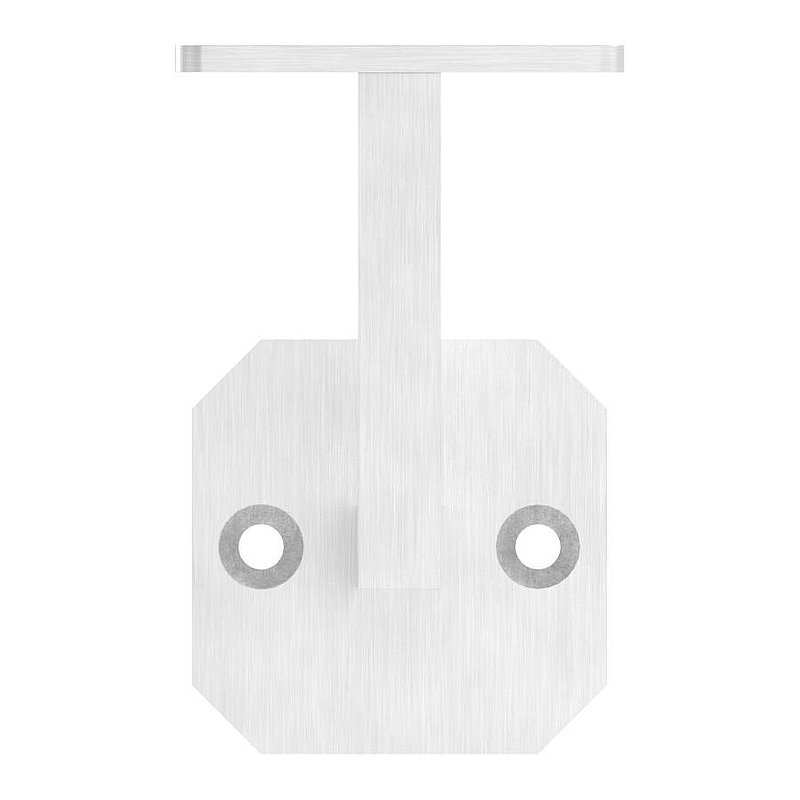 Handlaufhalter eckig mit gerader Handlaufanschlussplatte (Ronde und Bügel verschweißt), V2A