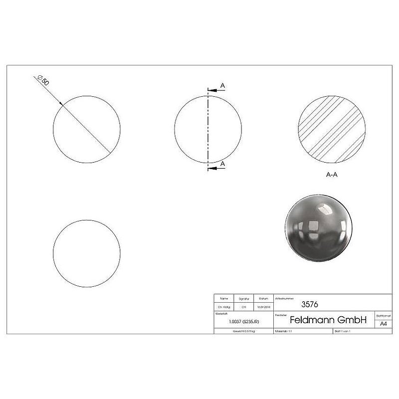 Solid ball 50mm