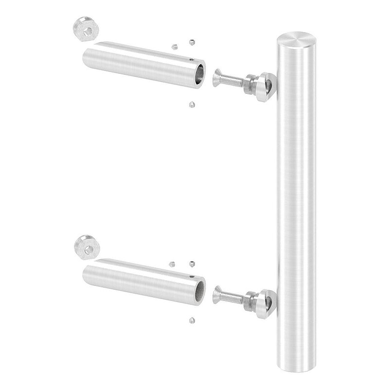 Poignée de porte avec support incliné à 45° avec L: 300mm, V2A