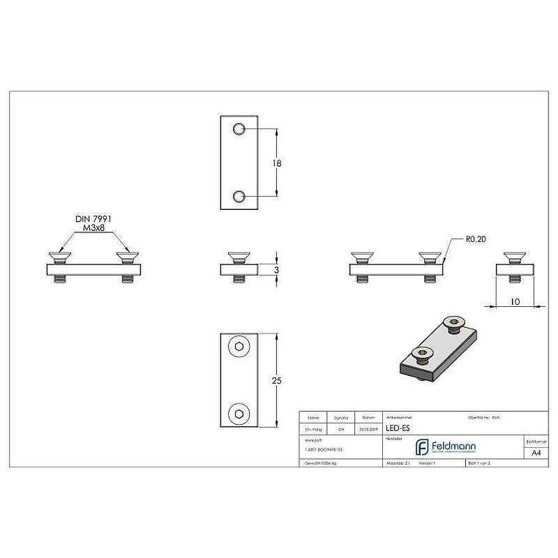 Ersatzschrauben/-platten der LED Module