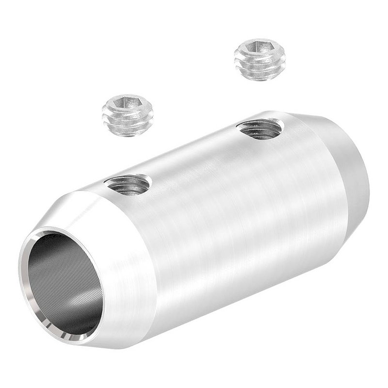 Stabverbinder für 10mm Rund, L: 36mm, Ø 16mm, V2A