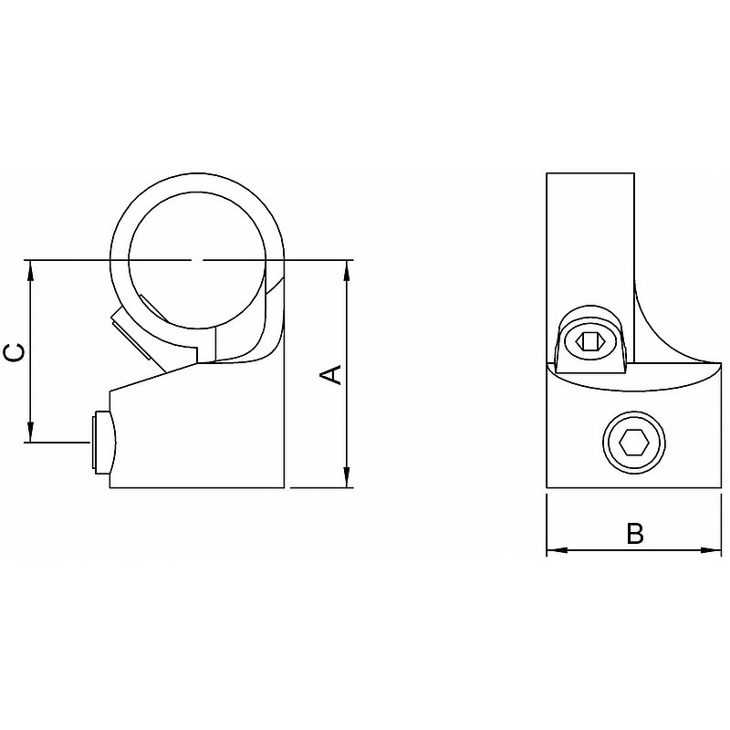 Gelenk, verstellbar, für Rohr Ø 48,3mm