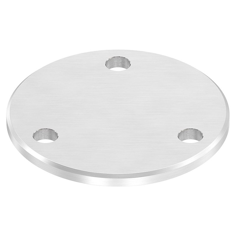 Anchor plate Ø 100x6mm, with longitudinal grinding and chamfer, AISI304