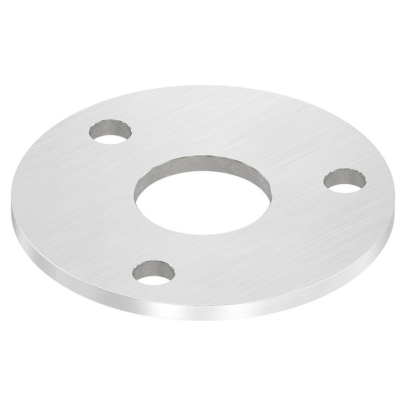 Plaque d'ancrage Ø 120x6mm, avec ponçage longitudinal, V4A