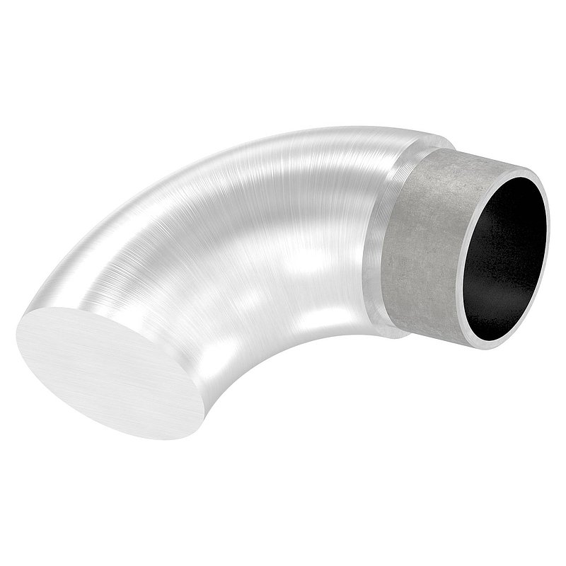 Endbogen 90° flach, für Rohr 40,0x2,0mm, V2A