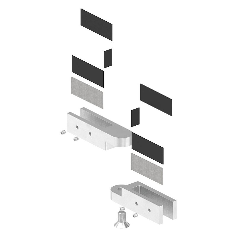 Glass connector, for glass 12 - 12.76mm, adjustable, AISI316