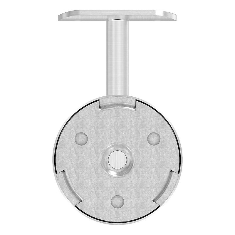 Handrail bracket with handrail connection plate and cover rosette (round plate and bracket welded),