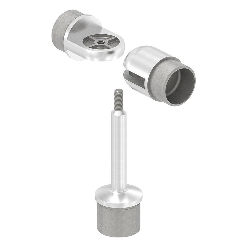Bouchon pour extrémité de tube pour tube 42,4x2,0mm, avec articulation haute, V2A