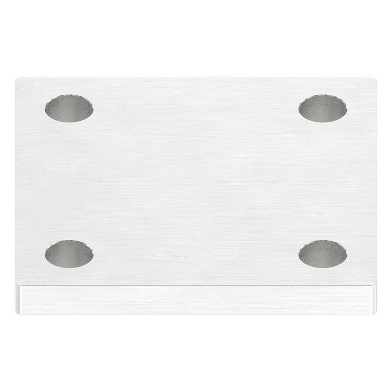 Anchor plate, 100x100x10mm, with longitudinal grinding, AISI304