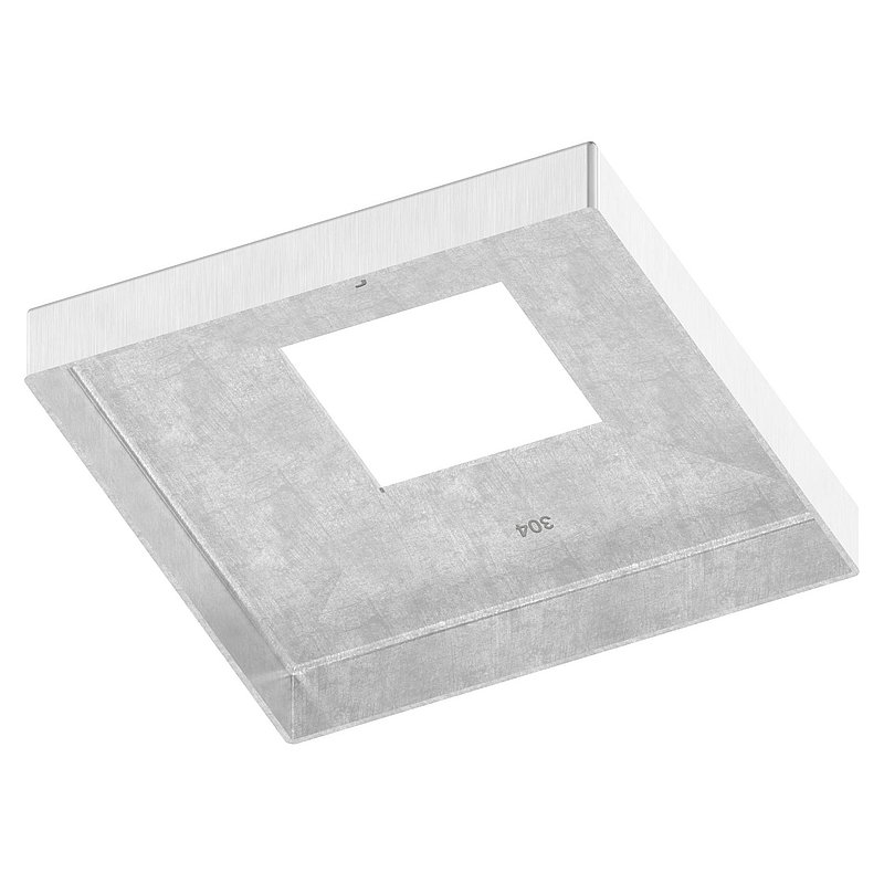 Abdeckrosette, 129x129x25mm für 50x50mm, V2A